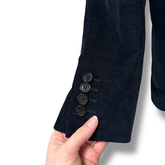 Burberry Men's Corduroy Navy Blue Blazer Jacket Size 44R - Picture 5 of 8